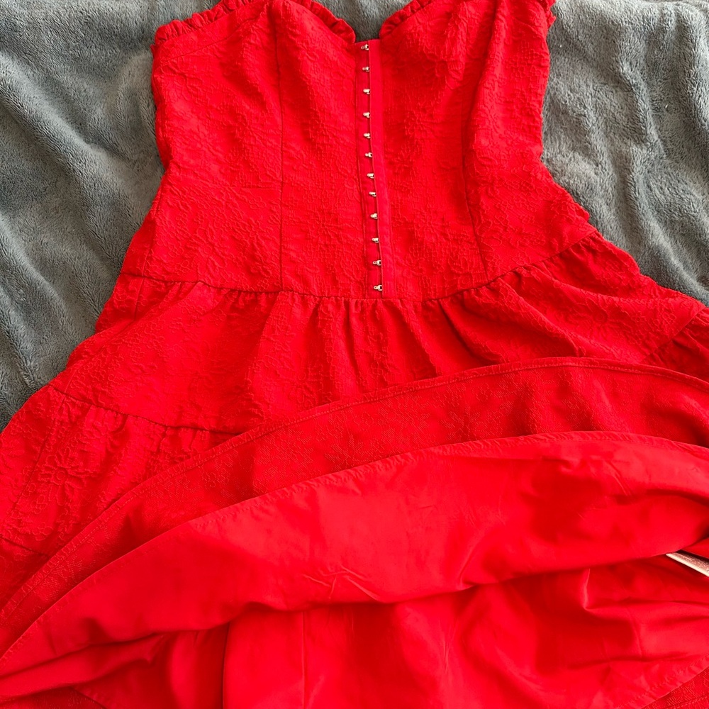 Vibrant Red Strapless Dress